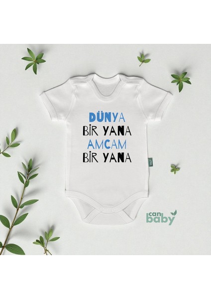 Amcaya Özel Bebek Body & Zıbın Dünya Bir Yana Amcam Bir Yana