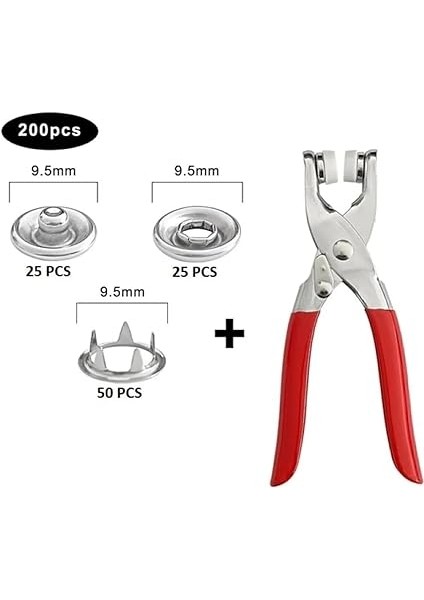 Home 9.5 mm Metal Çıtçıt El Pensesi Seti – Gömlek, Bebek Kıyafetleri, Elbise, Ceket, Yelek ve Kumaşlar Için Dayanıklı Montaj Aracı fiyatları