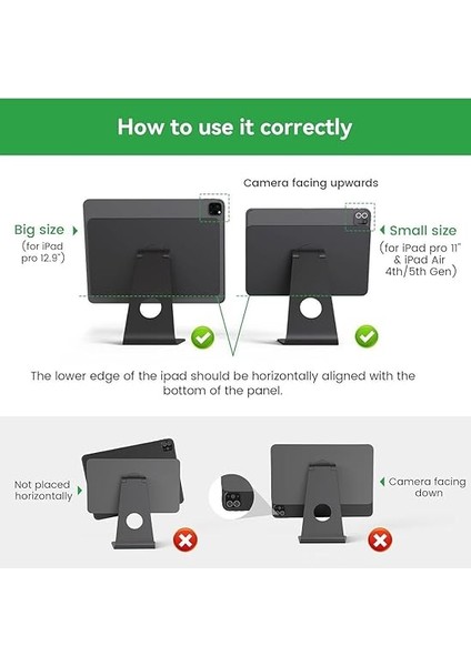 Ipad Air 11 Inç M2 2024 ile Uyumlu Ayarlanabilir Manyetik Ipad Standı 360° Dönebilen Alüminyum Tutucu indirimleri