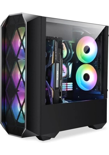 Orkinos Mesh Panel Dikey Ekran Kartı Takılabilen 4 Full Rgb Fanlı Atx Bilgisayar Kasası