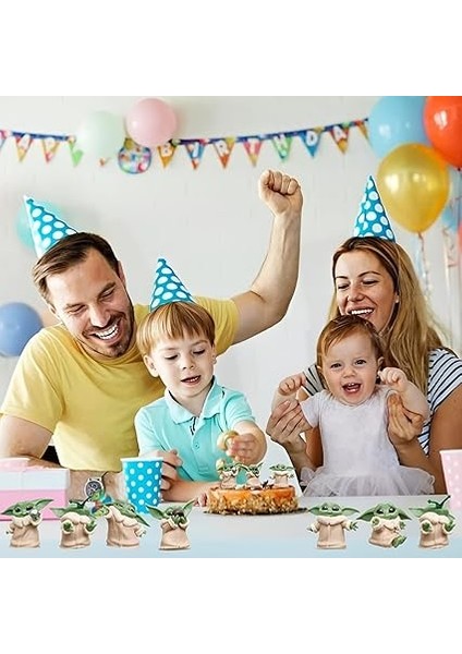 Bebek Yoda 6 Adet Pasta Figürleri Seti Star Wars Grogu Mini Figürler Pasta Dekorasyonu Çocuklar Için fırsatları