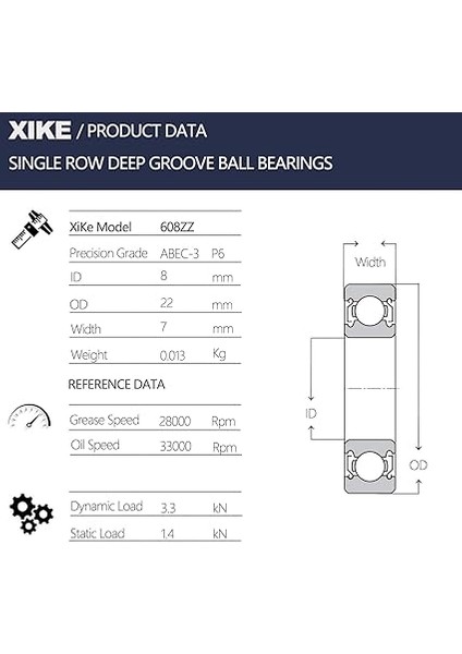20 Adet 608ZZ Çift Metal Conta Rulmanları 8X22X7 Mm, Önceden Yağlanmış ve Stabil Performans ve Maliyet Etkili, Derin Yivli Bilyalı Rulmanlar. fiyatları