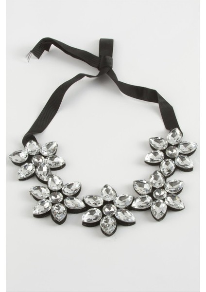 Çiçek Taşlı Yaka Kolye