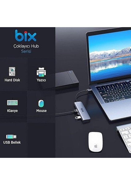 BX07HB Type-C Pd 4 Portlu USB 3.0 Dönüştürücü Hub Çoklayıcı Adaptör fiyatları