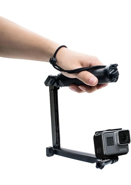 Gopro Ile Uyumlu Aksiyon Kamera Monopod Çubuğu Stand Mini 3in1 Tripod