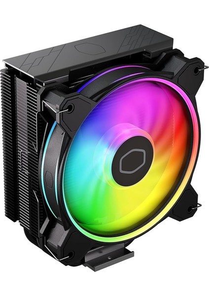 Master Hyper 212 Halo Cpu Lavabo - Siyah Alüminyum Kaplama, Kanatlı 4 Isı Sürekli Doğrudan Temas Borusu, MF120 Halo2 Argb Fan, Argb Algılama, LGA1700 ve Am5 Desteği - Siyah