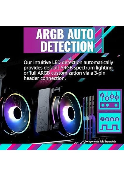 Master Hyper 212 Halo Cpu Lavabo - Siyah Alüminyum Kaplama, Kanatlı 4 Isı Sürekli Doğrudan Temas Borusu, MF120 Halo2 Argb Fan, Argb Algılama, LGA1700 ve Am5 Desteği - Siyah fiyatları