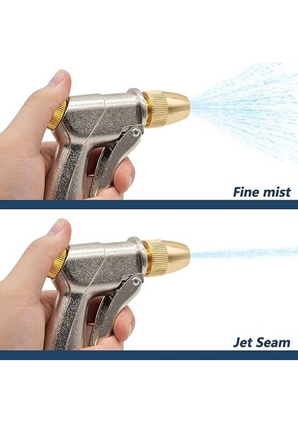 Bahçe El Duşu, Yüksek Basınçlı Bahçe Duşu/bahçe Püskürtme Tabancası, %100 Metal, Ayarlanabilir Su Akışı, Araç Yıkama, Temizlik Işleri ve Bahçe Sulama Için indirimleri