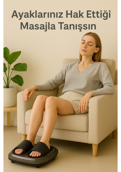 Kablosuz Uzaktan Kumandalı Isıtmalı Shiatsu Ayak Masaj Aleti