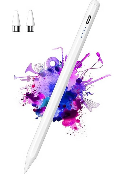 Universal Tablet Kalemi – Kapasitif Stylus, Usb-C Şarjlı, 1.5 mm Hassas Uç, 8–10 Saat Pil, Manyetik Tutuş, Ipad/android Telefon & Tablet Uyumlu, 2 Yedek Uç