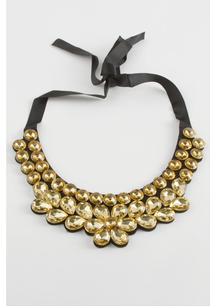 Papatya Taşlı Yaka Kolye