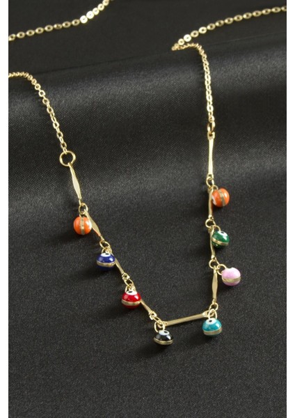 Top Nazarlı Mineli Kolye