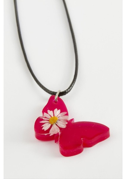 Kelebek Oval Epoksi Kolye