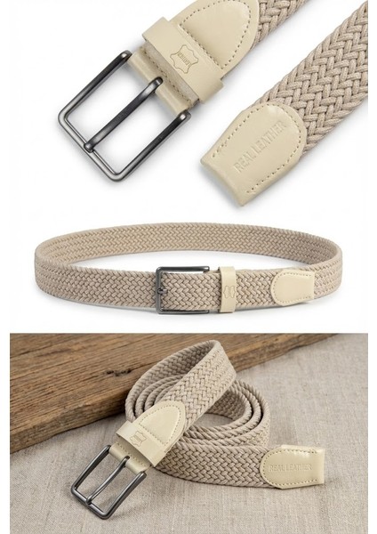 Hakiki Deri Erkek Örgü Esnek Kemer – 3,5cm fırsatları