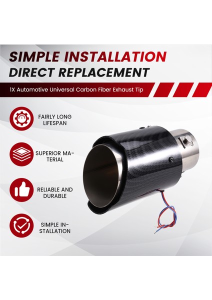 Otomotiv Evrensel Karbon Fiber Egzoz Ucu Alüminyum Alaşımlı Susturucu Parlak Tek Çıkışlı Egzoz Memesi 55MM (Yurt Dışından) fırsatları