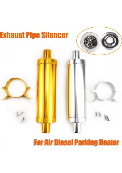 24MM Susturucu Gürültü Azaltıcı Hava Park Isıtıcısı Egzoz Borusu Paslanmaz Çelik Yuvarlak Araba Kamyon Karavan Kampçılar Için Altın (Yurt Dışından) fiyatları
