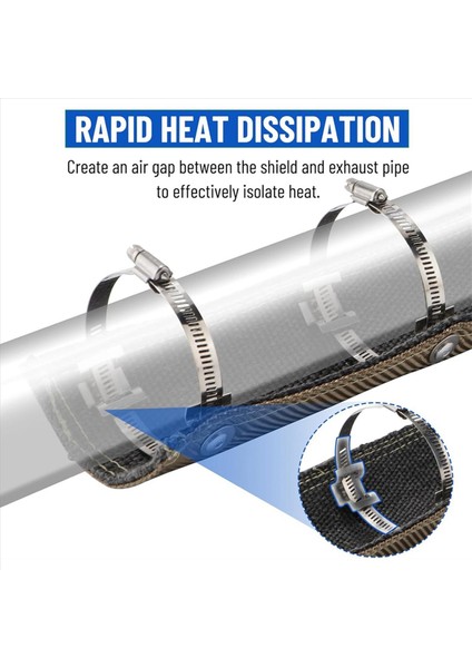 2x Boru Kalkanı 4 Inç x 8 Inç Egzoz Isı Kalkanı Yüksek Sıcaklık Egzoz Manifoldu (Yurt Dışından) fırsatları