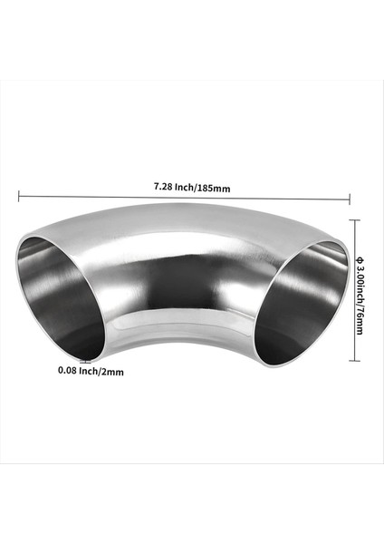 2 Pack 3 Inç 304 Paslanmaz Çelik Dirsek 90 ° Mandrel Bükülme Dirseği, Kalınlık 2 Mm, Araba Değiştirilmiş Egzoz Dirsek Borusu Için, Korkuluk (Yurt Dışından) fiyatları
