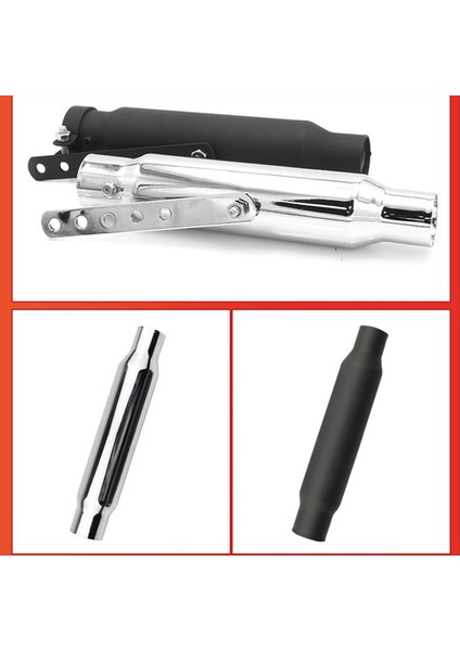 Motosiklet 12 Inç Shorty Egzoz Borusu Harley Honda Suzuki Kawasaki Touring Chopper Cafe Racer Siyah (Yurt Dışından) fiyatları