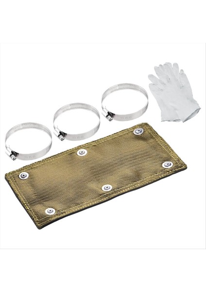 Titanyum Boru Kalkanı 6ın x 12IN Egzoz Isı Kalkanı Eldivenli ve Paslanmaz Çelik Kelepçeli 1350°F&#39 Ye Kadar Isı Koruması (Yurt Dışından)