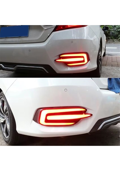 Honda Civic 2016-2020 Için LED Arka Tampon Reflektör Işık Kuyruk Lambası Fren Lambası Aksesuarları (Yurt Dışından) modelleri