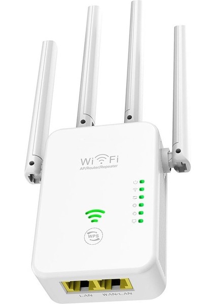 300M Ağ Tekrarlayıcı Wifi Sinyal Amplifikatör Güçlendirici Kablosuz Ağ Genişletici Dört Anten Ab Tak (Yurt Dışından)