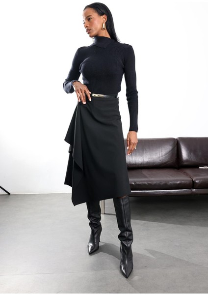 Siyah Omzu Düğme Detaylı Balıkçı Triko 4110 fiyatları