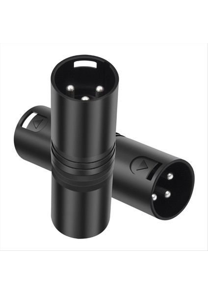 2 Paket Xlr Erkek - Erkek Adaptör 3pin Xlr Konektörü Mikser Mikrofon Güç Amplifikatörü Için (Yurt Dışından)