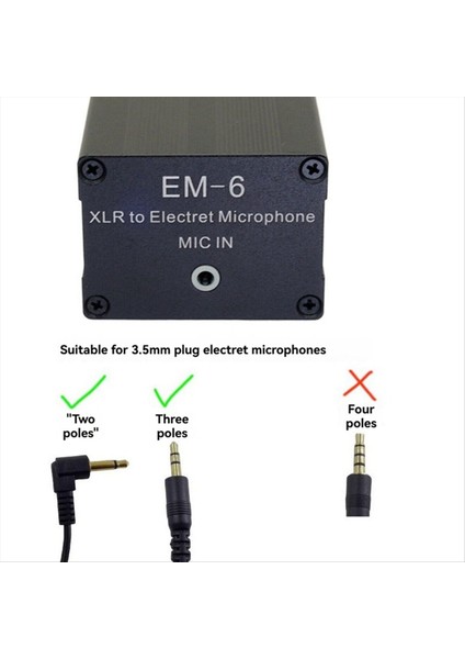 Em-6 Xlr Ila 3,5mm Elektrot Mikrofon Amplifikatörü Sesli Mikser Ses Kartı Pikap Dönüştürücü (Yurt Dışından) fırsatları
