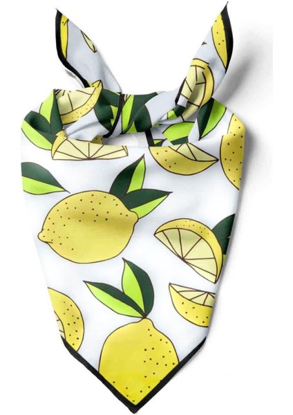 Bandana For Women 22"x 22" Inch, Hair Scarf Accessory, Lemon Pattern Bandana Square