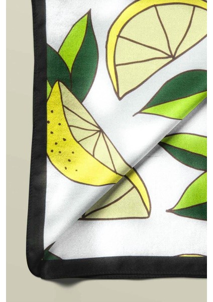 Bandana For Women 22"x 22" Inch, Hair Scarf Accessory, Lemon Pattern Bandana Square