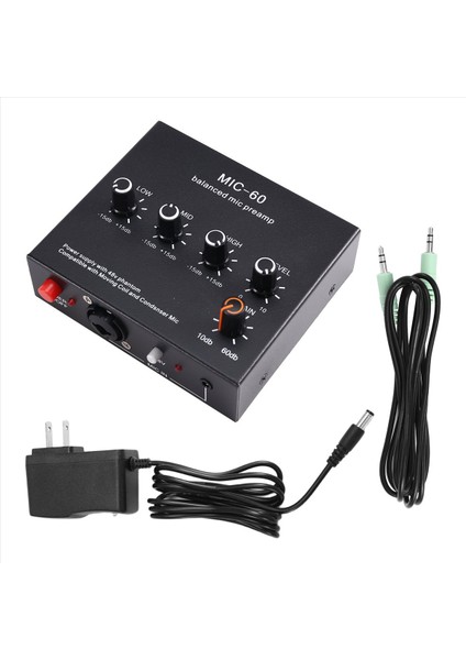 Mikrofon Preamp 3-Bantlı Ekolayzer Dengeli Xlr Arayüzü 60DB Kazanç Mikrofonu Dinamik ve Kondansatör Mikrofonu Için Pre Amp Abd Fişi B (Yurt Dışından) fırsatları