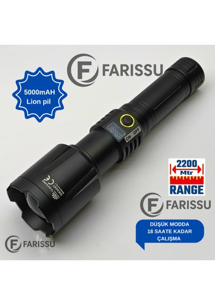 Gold Kama GK9597 90W Profesyonel Avcı Feneri - 2200M Menzil & Powerbank Çıkışlı fiyatları