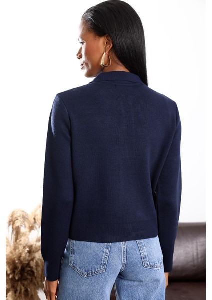 Lacivert Polo Yaka Basic Triko 251108 indirimleri