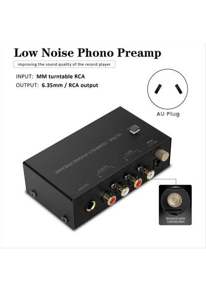 Vinil Pikaplar Için Ultra Kompakt Fono Preamp, mm Kartuşlar Için Lownoise Operasyonu ile Gelişmiş Ses Dönüşümü (Au) (Yurt Dışından) fiyatları