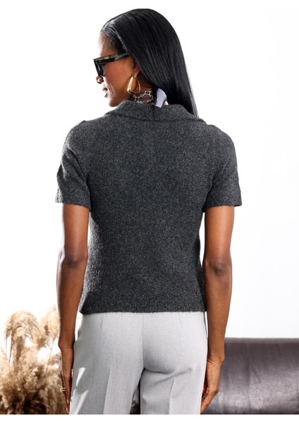 Antrasit Polo Yaka Kısa Kol Triko 0111