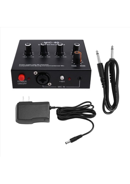 Mikrofon Preamp 3-Bantlı Ekolayzer Dengeli Xlr Arayüzü 60DB Kazanç Mikrofon Ön Amp Dinamik ve Kondenser Mikrofon Abd Fişi A (Yurt Dışından) fiyatları