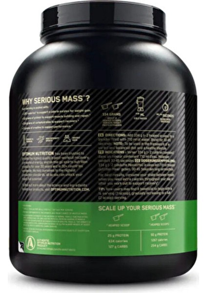 Serious Mass Kurabiye Aromalı 2727 gr Yetişkinler İçin Karbonhidrat Desteği fiyatları