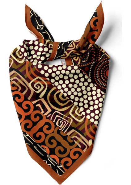 E96 Kadın Etnik Desenli Bandana 50X50 DG0253-22