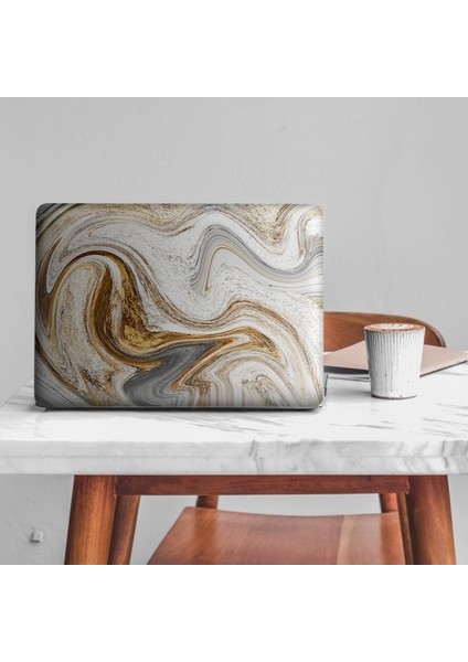 Artikel Beyaz Altın Ebruli Notebook Sticker