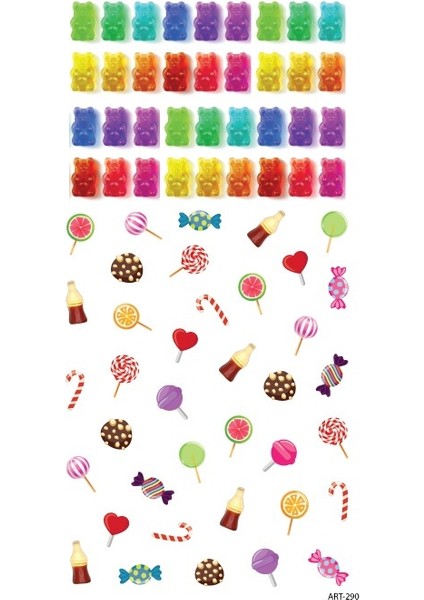 Artikel Şekerlemeler Tırnak Dövmesi, Tırnak Tattoo, Nail Art, Tırnak Sticker modelleri