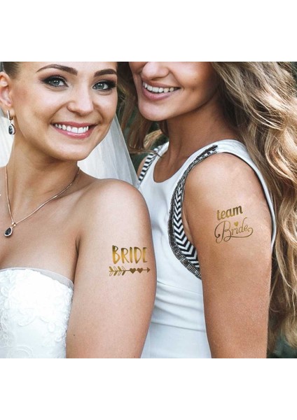 Artikel Team Bride Tattoo Gold - Gelin Takımı Set Geçici Dövme 20 Adet modelleri