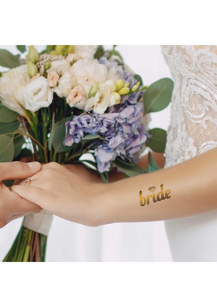 Artikel Team Bride Tattoo Gold - Gelin Takımı Set Geçici Dövme 20 Adet