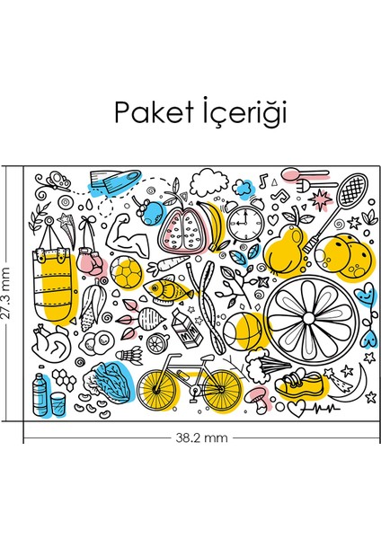 Artikel Sportif Doodle Notebook Sticker indirimleri
