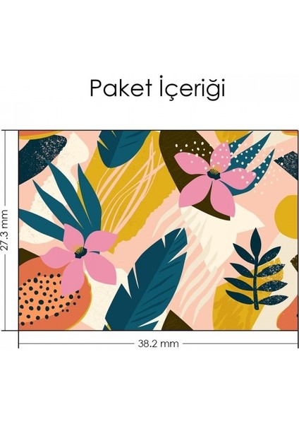 Artikel Yaseminli Tropikal Memphis Desen-2 Notebook Sticker fiyatları
