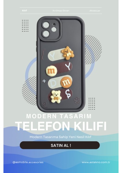 Iphone 11 Uyumlu Kılıf Siyah Renk Ayıcık Figürlü 3D Kamera Korumalı Darbe Emici Yumuşak Silikon Kapak fırsatları