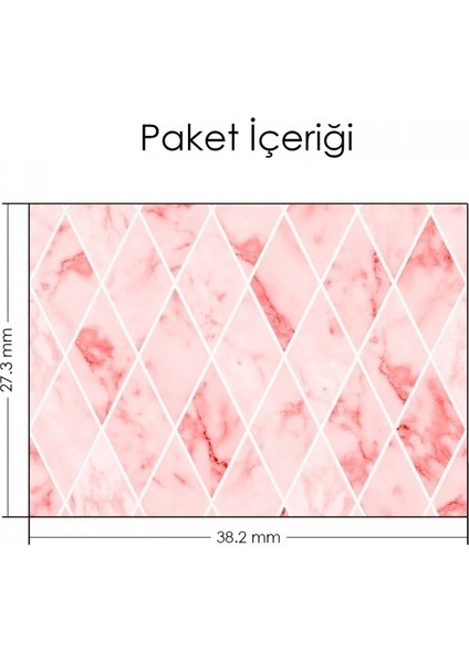 Artikel Pembe Mermer Baklava Deseni Notebook Sticker fiyatları