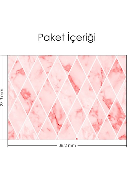 Artikel Pembe Mermer Baklava Deseni Notebook Sticker modelleri
