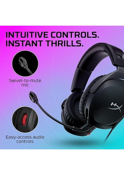 Cloud Stinger 2 - Mikrofonlu Hafif Kulak Üstü Kulaklık, Döndürülebilir-Sessize Alma Fonksiyonu, 50 mm Sürücü, Pc Uyumlu indirimleri