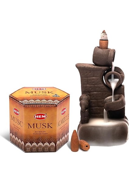 Tütsü Geri Akış Şelale Misk Kokulu 40 Konik Tütsü - Musk Backflow Incense Cones fiyatları